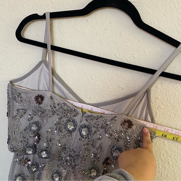 Adrianna Papell Floral Beaded Gown Serenity Multi size 4 - Picture 13 of 16